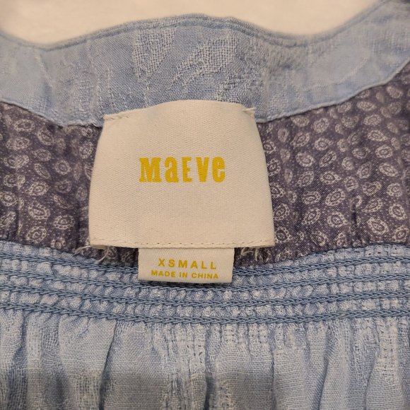 Maeve Chambray Linen Blend Mini Dress Women's Size XS - Picture 4 of 10